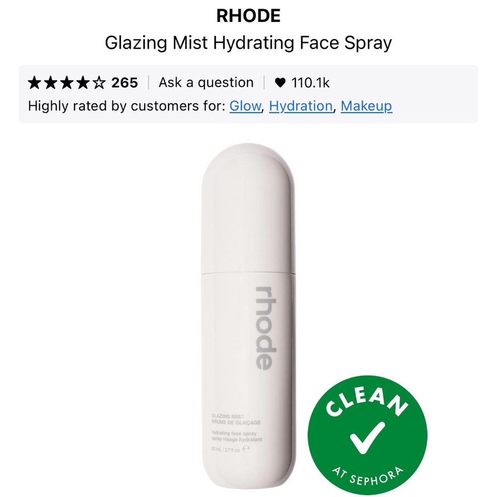 🎄FLASH SALE🎄 RHODE White Hydrating Face Mist